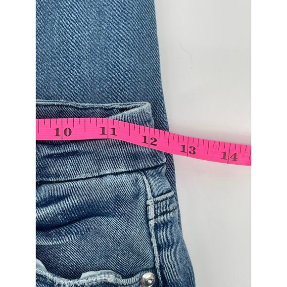 Good American Good Waist Crop Distressed Medium Wash Indigo 139 jeans size 2/26 - Picture 7 of 7